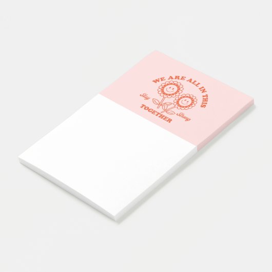 Retro Happy Flower Graphic Post-it® Notes (Schuin)