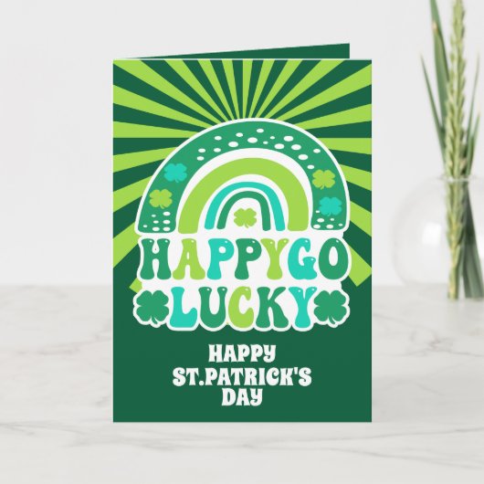 Retro Happy Go Lucky St. Patrick's Day Kaart (Voorkant)