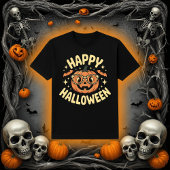 Retro Happy Halloween Jack-O'-Lantern T-shirt
