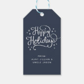 Retro Happy Holiday Script Gift Label Cadeaulabel (Voorkant)