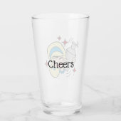 Retro Happy Hour Girl Glass Cup Glas (Achterkant)