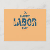 Retro Happy Labor Day in Retro Blue Feestdagenkaart (Voorkant)