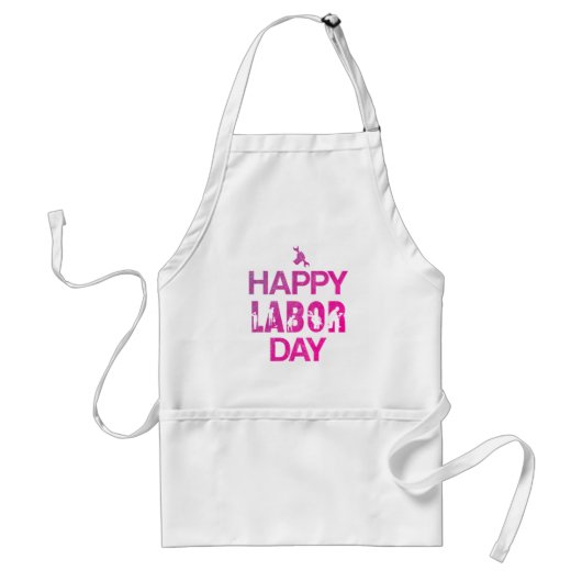Retro Happy Labor Day in Retro rood Standaard Schort (Voorkant)