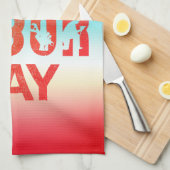 Retro Happy Labor Day in Retro rood Theedoek (Quarter Fold)