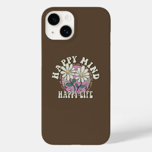 Retro Happy Mind Happy Life Case-Mate iPhone 14 Hoesje