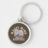 Retro Happy Mind Happy Life Sleutelhanger (Voorkant)