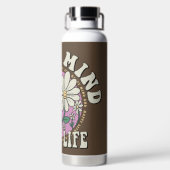 Retro Happy Mind Happy Life Waterfles (Achterkant)