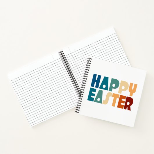 Retro Happy Pâques Typographie | Carnet (Intérieur)