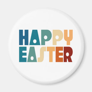 Retro Happy Pâques Typographie Magnet