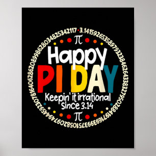 retro Happy Pi Day houdt het irrationeel Poster