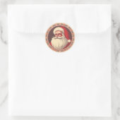 Retro Happy Santa  Ronde Sticker (Tas)