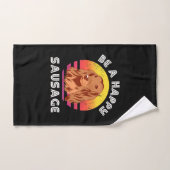 Retro Happy Sausage Dog Handdoek (Handdoek)