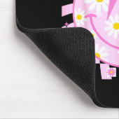 Retro Happy Smile Face Checkered Pattern Nk Daisy  Muismat (Hoek)