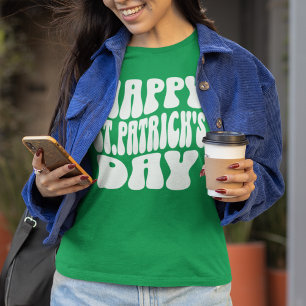 Retro Happy St. Patrick's Day Vrouwen T-shirt