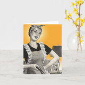 Retro Happy Suburban Homemaker Home Blank Kaarten (Gele Bloem)