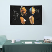 Retro Happy Thanksgiving Herfst Pumpkin Pie Spandoek (Beurs)