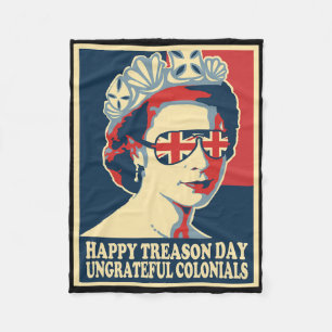 Retro Happy Tredendag 4e juli Britse Coloni Fleece Deken