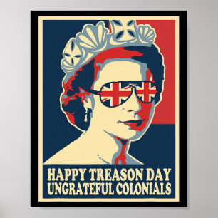 Retro Happy Tredendag 4e juli Britse Coloni Poster