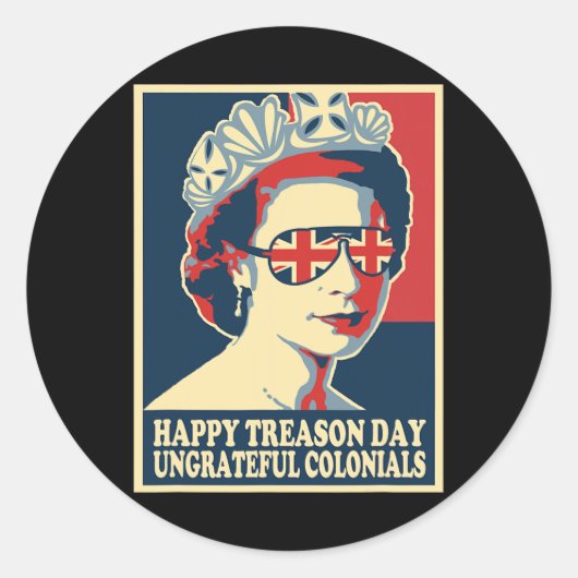 Retro Happy Tredendag 4e juli Britse Coloni Ronde Sticker (Voorkant)