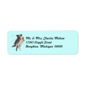 Retro Happy Wedding Couple Retouradres Labels (Voorkant)