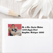Retro Happy Wedding Couple Retouradres Labels (Insitu)