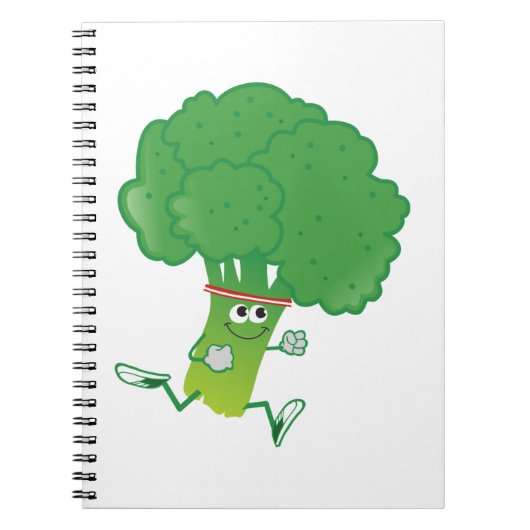 Retro Hardloopbroccoli Notitieboek (Voorkant)
