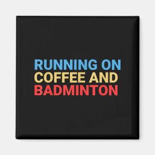 Retro hardlopen op koffie en badmintonliefhebber g magneet