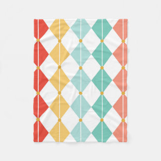 Retro Harlequin Diamond Naadloos patroon Fleece Deken