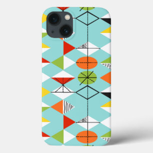 Retro Harlequin Patroon iPad Mini Case