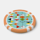 Retro Harlequin Patroon Poker Chips (Enkel)