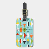 Retro Harlequin Pattern Bagagelabel (Voorkant verticaal)