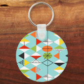 Retro Harlequin Pattern Button Sleutelhanger (Voorkant)