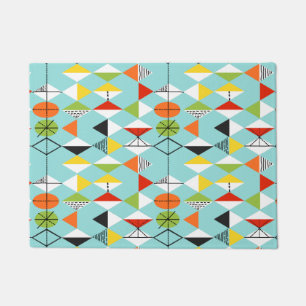 Retro Harlequin Pattern Deurklep Deurmat