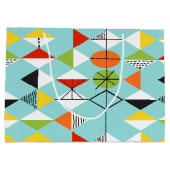 Retro Harlequin Pattern Gift Bag Large Cadeauzakje (Achterkant)