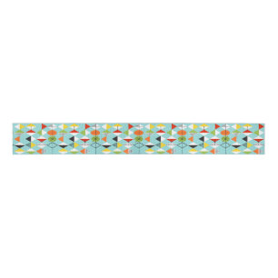Retro Harlequin Pattern Grosgrain Ribbon Grosgrain Lint