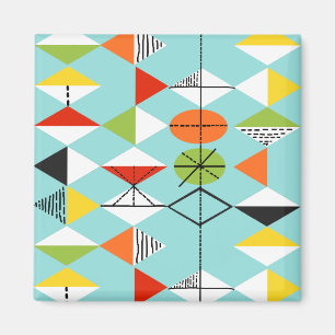 Retro Harlequin Pattern Magnet Magneet