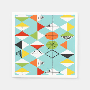 Retro Harlequin Pattern Paper Napkins Servet