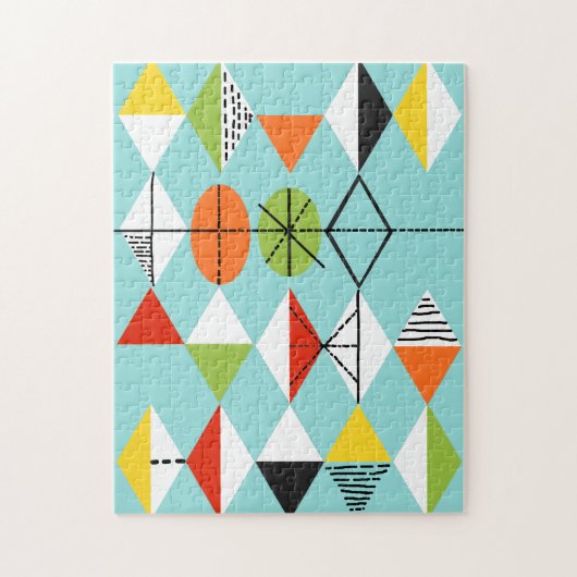 Retro Harlequin Pattern Puzzle Legpuzzel (Verticaal)