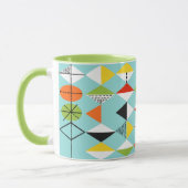 Retro Harlequin Pattern Ringer Mok (Links)