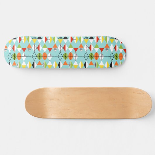 Retro Harlequin Pattern Skateboard (Horizontaal)