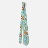 Retro Harlequin Pattern Stropdas (Achterkant)