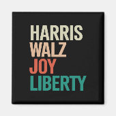 Retro Harris Waltz 2024 Harris Walz Joy Liberty Magneet (Voorkant)