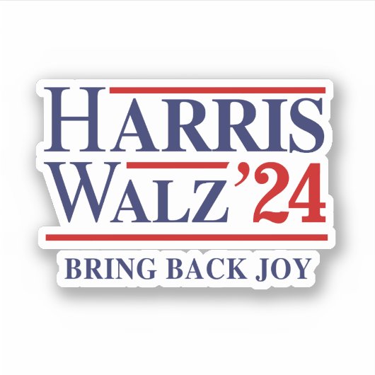 Retro Harris Walz '24 - Breng vreugde terug Sticker (Voorkant)