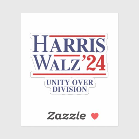Retro Harris Walz '24 - Eenheid over divisie Sticker (Vel)