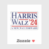 Retro Harris Walz '24 - Nieuwe weg vooruit Sticker (Vel)