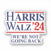 Retro Harris Walz '24 - We gaan niet terug Sticker (Voorkant)