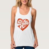 Retro Hart Babe Bruid Aangepaste Naam Bachelorette Tanktop (Voorkant)