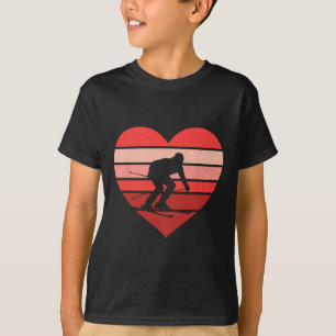 Retro Hart Skiën Ski Vintage Valentijn Vrouwen Me T-shirt