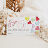 Retro Hart Valentijnse Baby Luier Raffle Ticket Informatiekaartje