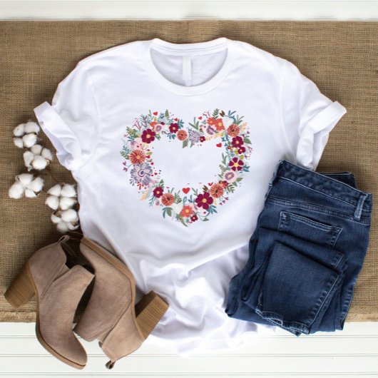 Retro Hart Wildbloemen Liefhebber T-shirt